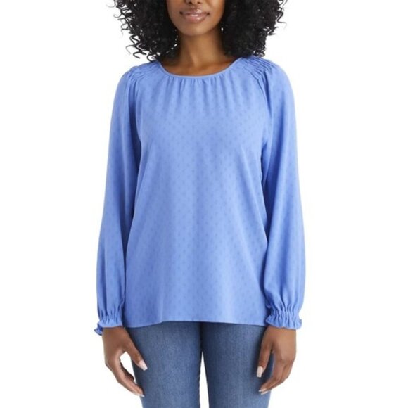 Jessica Simpson Women's Size Medium Blue Long Sleeve Blouse Top NWT - Picture 1 of 5